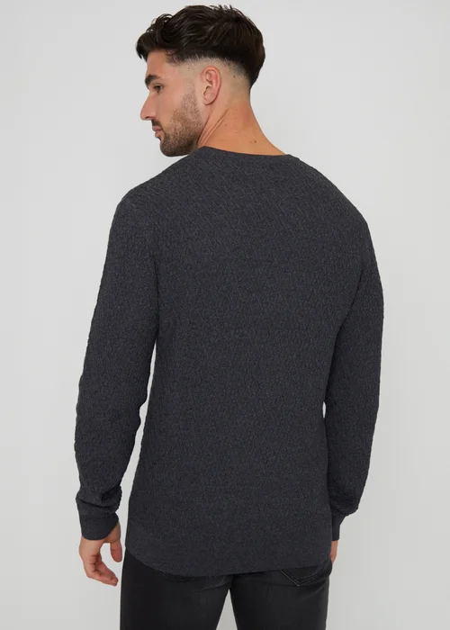 Threadbare Charcoal Mini Cable Knit Crew Neck Jumper - S Image 2