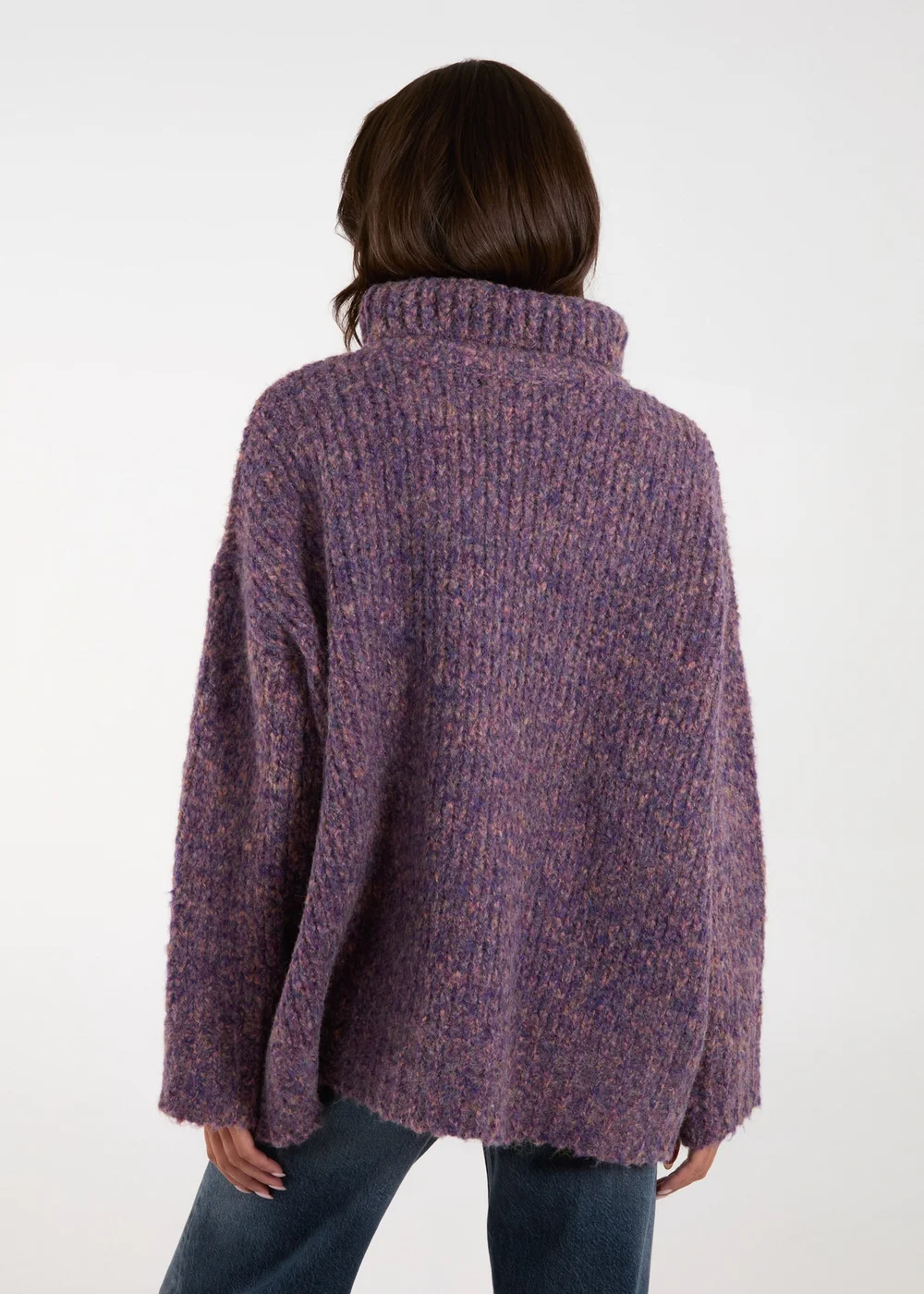 Blue Vanilla Purple Turtle Neck Specked Jumper - One Size Image 2