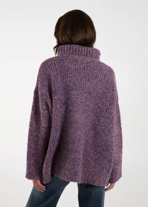 Blue Vanilla Purple Turtle Neck Specked Jumper - One Size Image 2