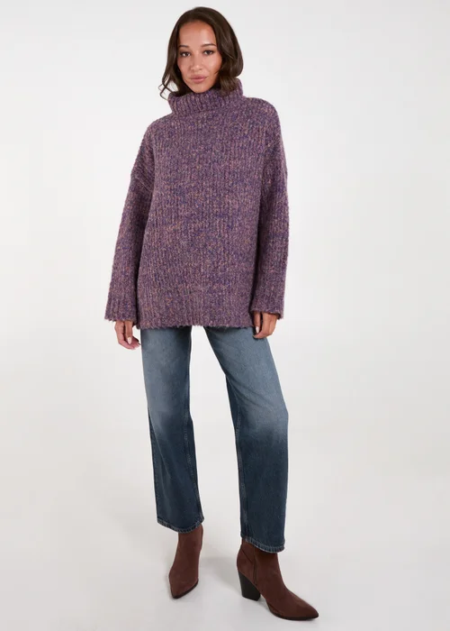 Blue Vanilla Purple Turtle Neck Specked Jumper - One Size Image 4