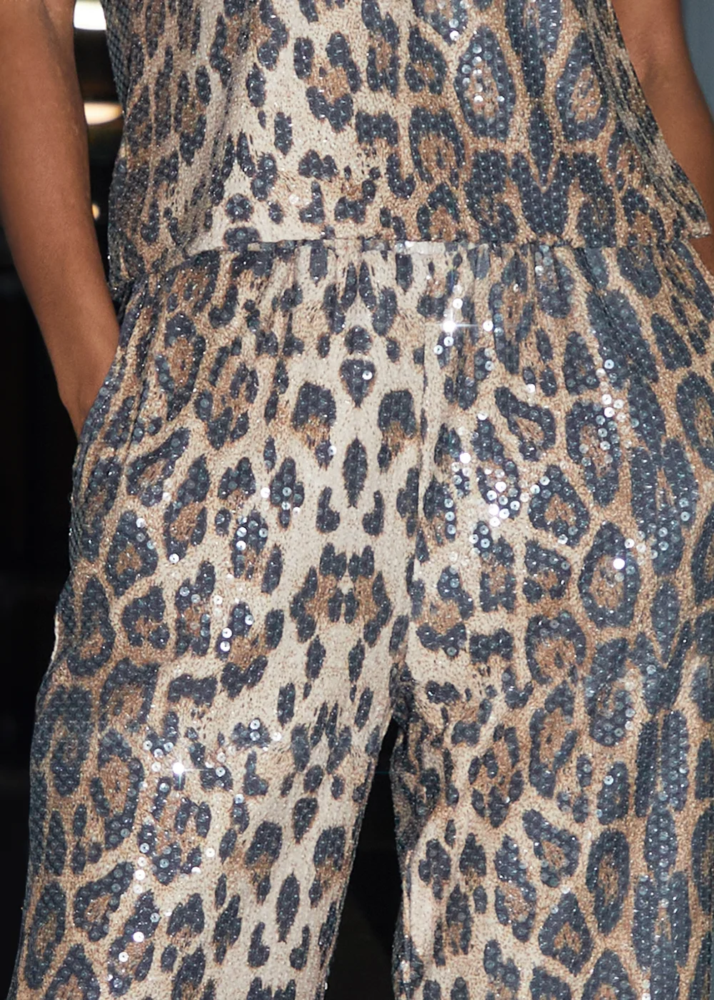 Threadbare Brown Sequin Wide Leg Trousers - 14 Image 3