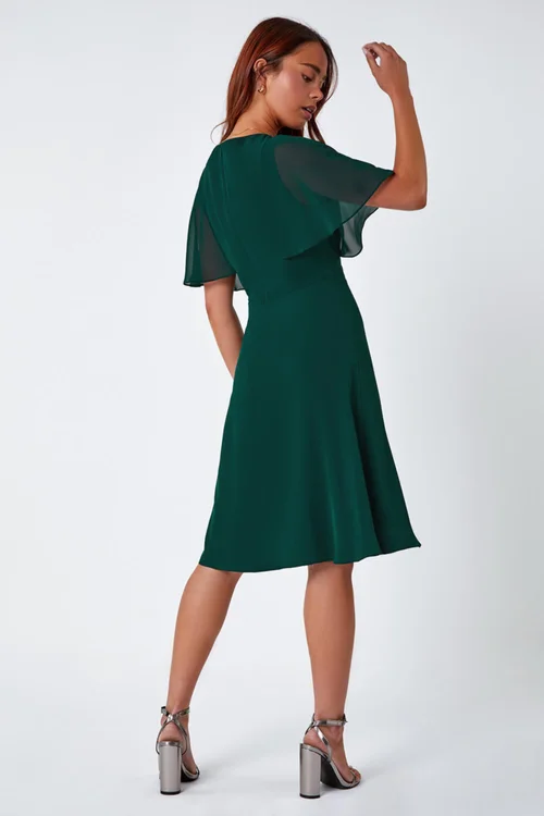 Roman Green Petite Embellished Skater Dress - 12 Image 3
