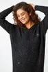 Roman Black Sequin Detail Stretch Jumper Dress - Size 16 Image 4