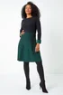 Roman Forest Green Petite Contrast Knit Jumper Dress - 8 Image 2