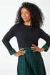 Roman Forest Green Petite Contrast Knit Jumper Dress - 8 Image 4