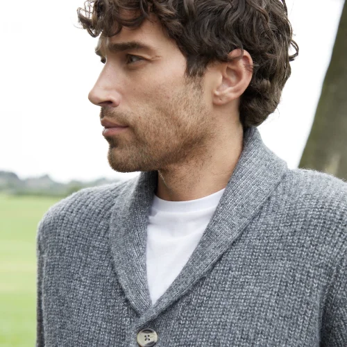 Threadbare Charcoal Shawl Collar Cardigan - S Image 3