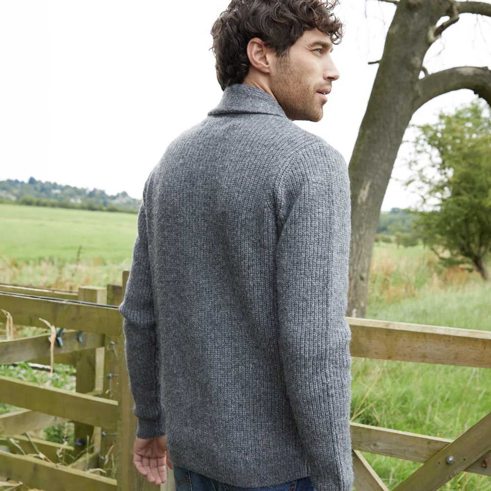 Threadbare Charcoal Shawl Collar Cardigan - S Image 2