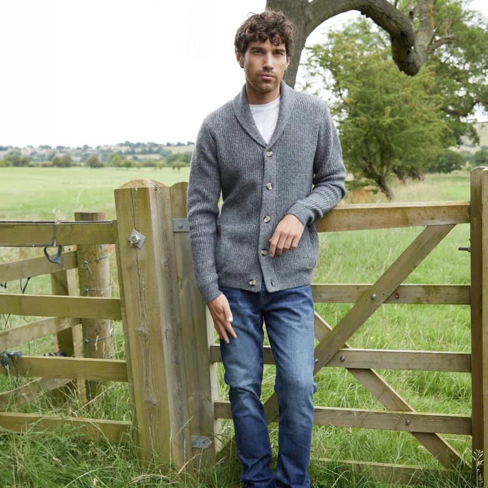 Threadbare Charcoal Shawl Collar Cardigan - S Image 4