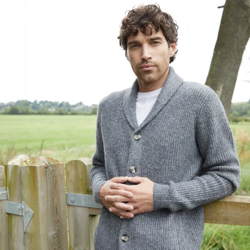 Threadbare Charcoal Shawl Collar Cardigan - S Image 1