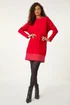 Roman Red Spot Print Border Knitted Jumper Dress - Size 14 Image 2
