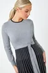 Roman Grey Petite Knitted Fit & Flare Dress - Size 12 Image 4