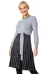 Roman Grey Petite Knitted Fit & Flare Dress - Size 12 Image 1