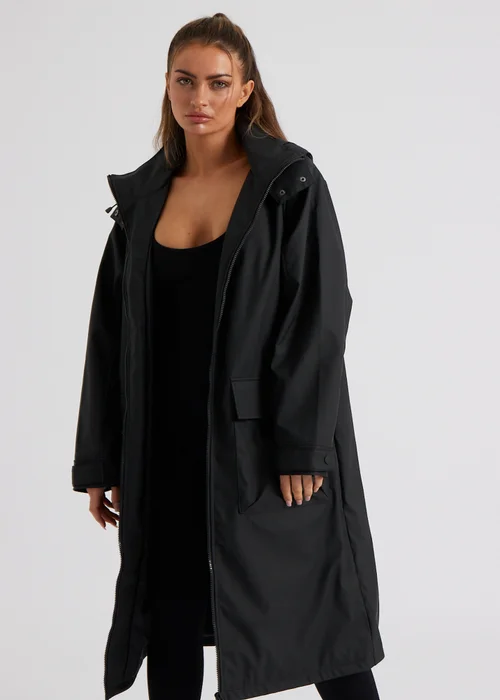 Urban Bliss Black Rubberised Raincoat - 8 Image 2
