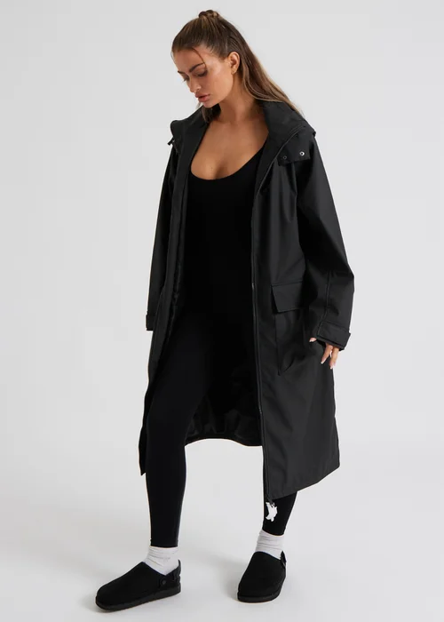 Urban Bliss Black Rubberised Raincoat - 8 Image 3
