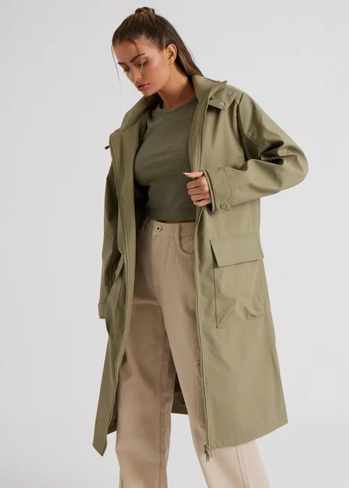 Urban Bliss Khaki Rubberised Raincoat - 16 Image 3