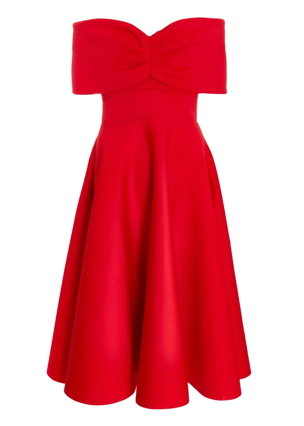 Quiz Red Bardot Skater Midi Dress - 8 Image 4