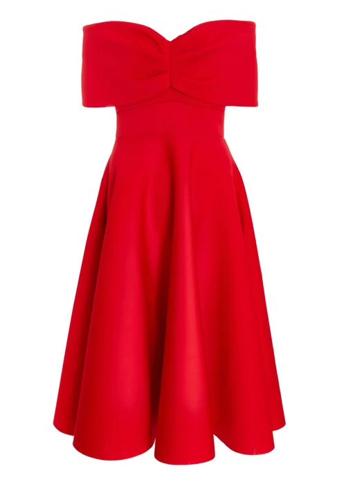 Quiz Red Bardot Skater Midi Dress - 8 Image 4