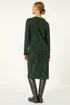 Roman Green Textured Swirl Pattern Stretch Midi Dress - 18 Image 3