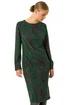 Roman Green Textured Swirl Pattern Stretch Midi Dress - 18 Image 1