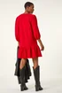 Roman Red Textured V-Neck Frill Hem Smock Dress - 22 Image 4