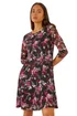 Roman Pink Petite Floral Print Lace Stretch Dress - 10 Image 1