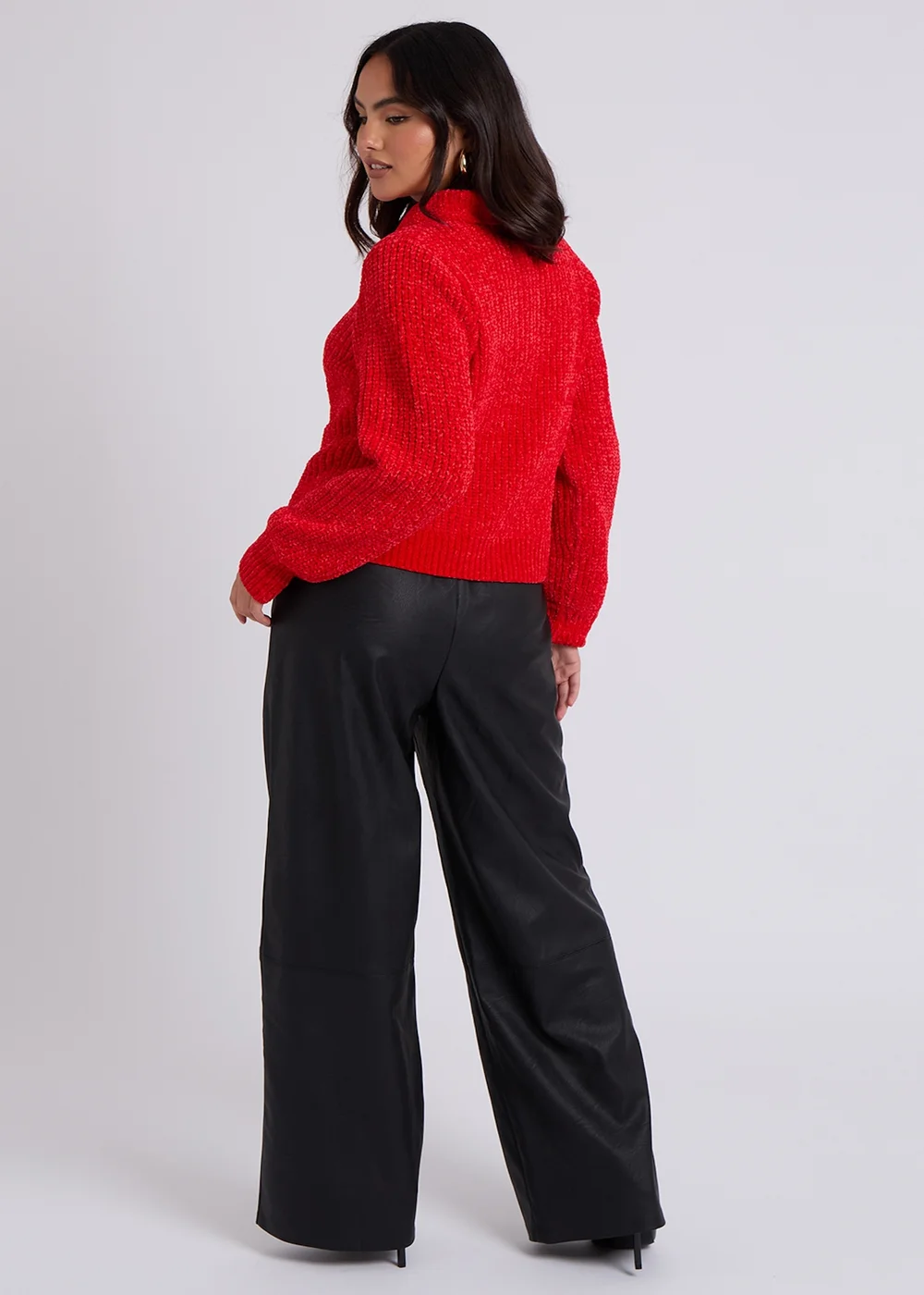 Urban Bliss Red Chenile Button Jumper - S Image 2