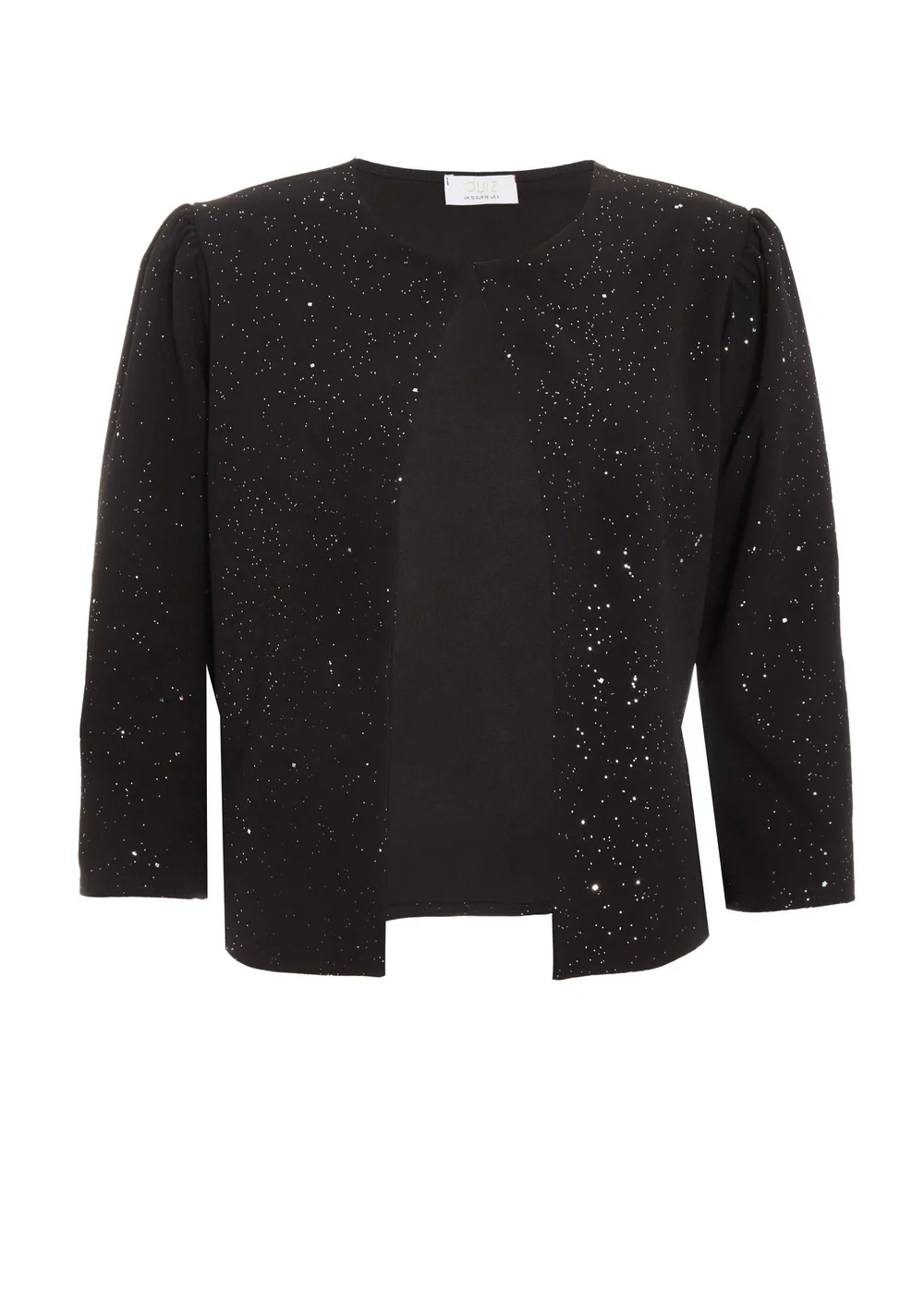 Quiz Black Glitter Cropped Jacket - 6 Image 4