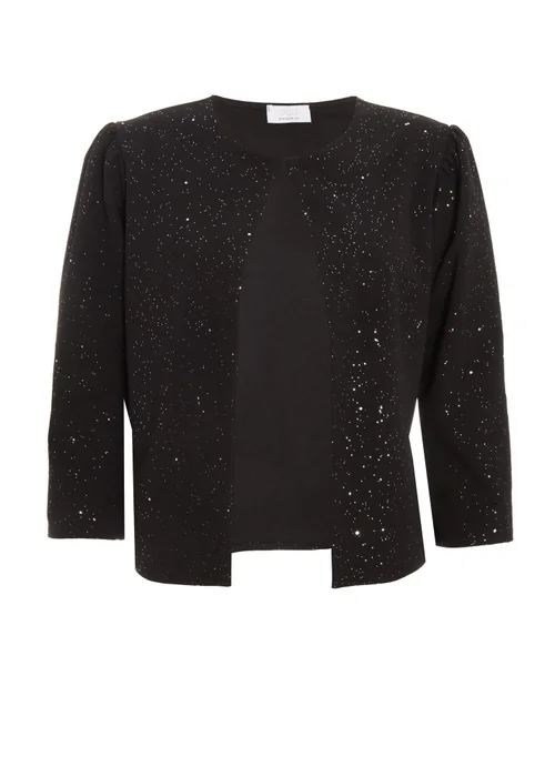 Quiz Black Glitter Cropped Jacket - 6 Image 4