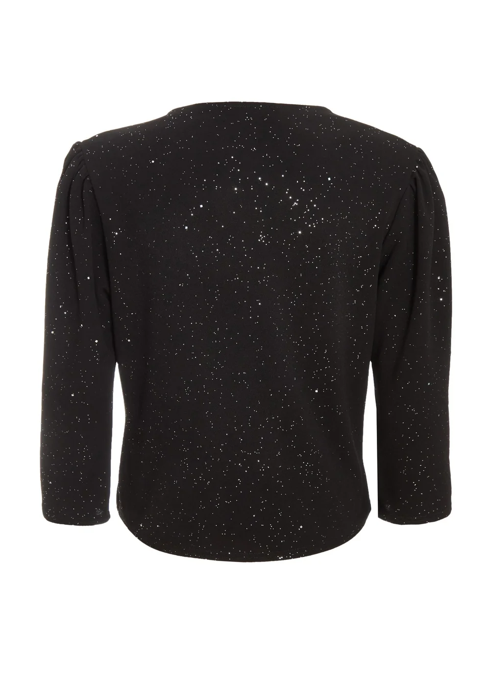 Quiz Black Glitter Cropped Jacket - 6 Image 5