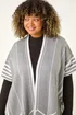 Roman Grey Curve Stripe Hem Square Poncho - Size 18 Image 4