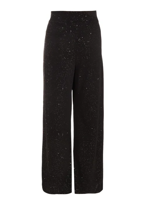 Quiz Black Glitter Palazzo Trousers - 6 Image 5