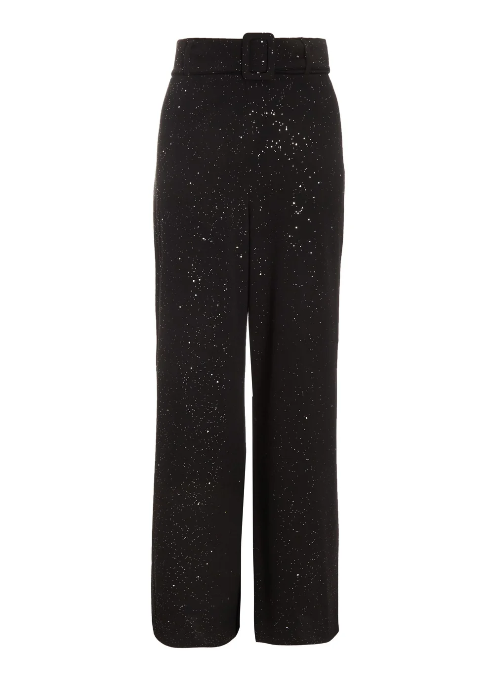 Quiz Black Glitter Palazzo Trousers - 6 Image 4