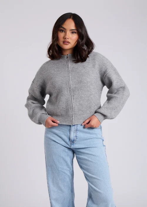 Urban Bliss Grey Zip Through Cardigan - S Image 3