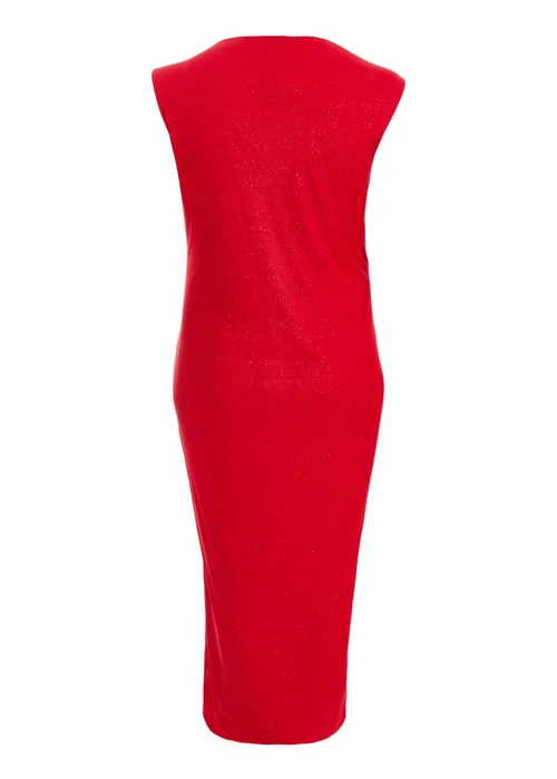 Quiz Red Curve Glitter Mesh Midaxi Dress - 16 Image 5