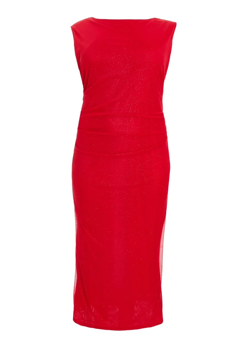 Quiz Red Curve Glitter Mesh Midaxi Dress - 16 Image 4