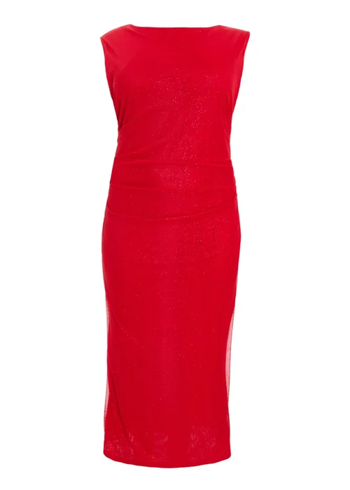 Quiz Red Curve Glitter Mesh Midaxi Dress - 16 Image 4