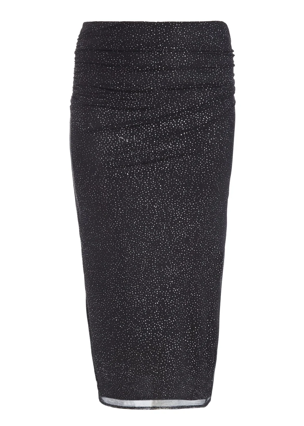 Quiz Black Curve Glitter Mesh Midaxi Skirt - Size 16 Image 4