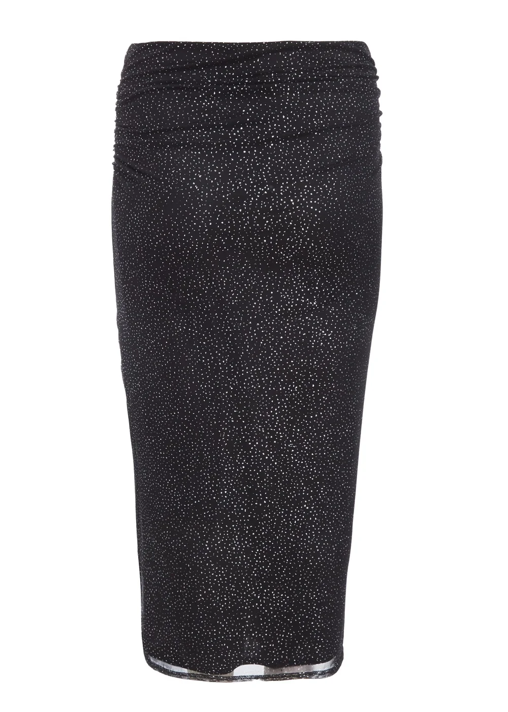 Quiz Black Curve Glitter Mesh Midaxi Skirt - Size 16 Image 5