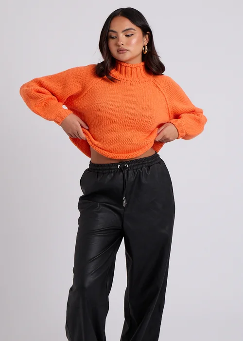 Urban Bliss Orange Exposed Seam Jumper - S Image 3