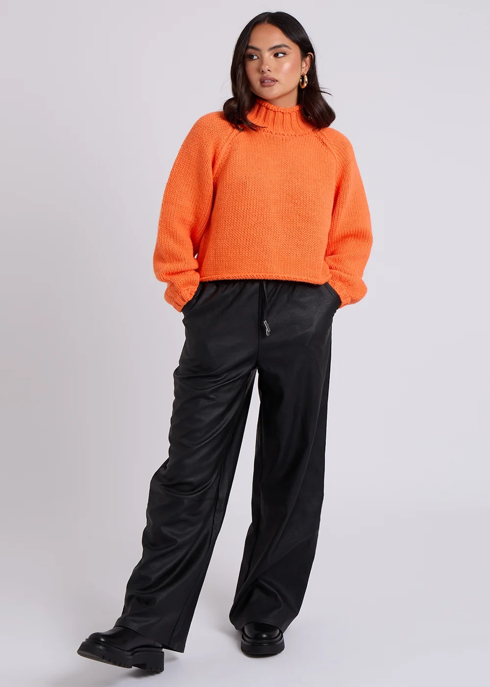 Urban Bliss Orange Exposed Seam Jumper - S Image 4