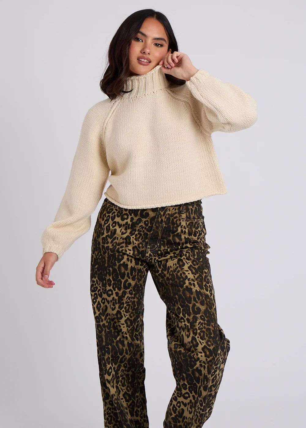 Urban Bliss Cream Exposed Seam Jumper - S Image 1