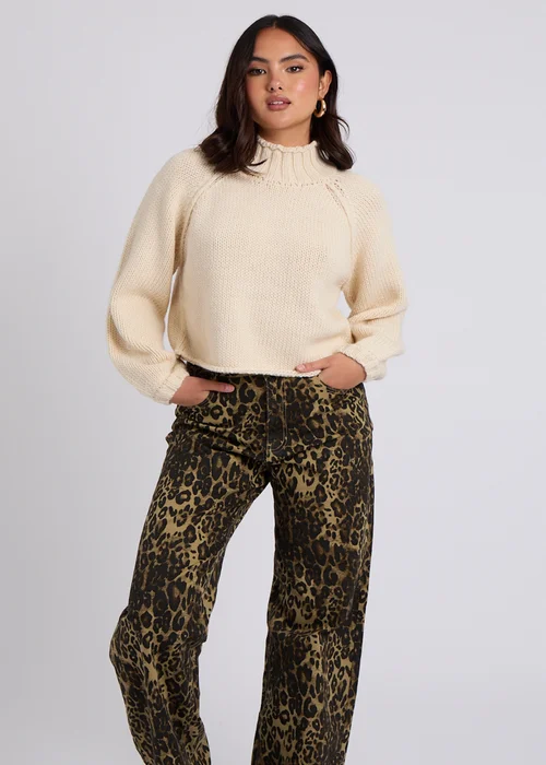 Urban Bliss Cream Exposed Seam Jumper - S Image 3