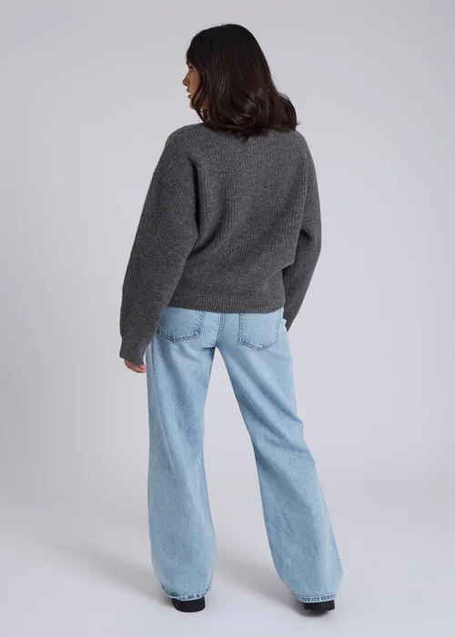 Urban Bliss Grey Ribbed Half Zip Jumper - S Image 2
