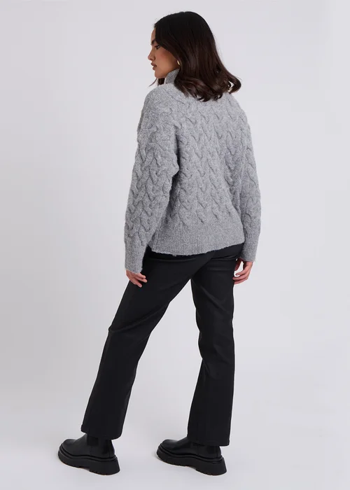 Urban Bliss Grey Cable Roll Neck Jumper - S Image 2
