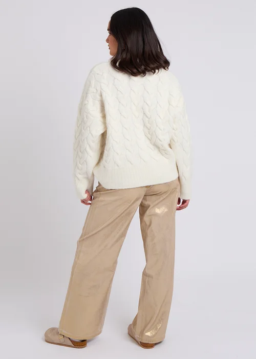 Urban Bliss Cream Cable Roll Neck Jumper - S Image 2
