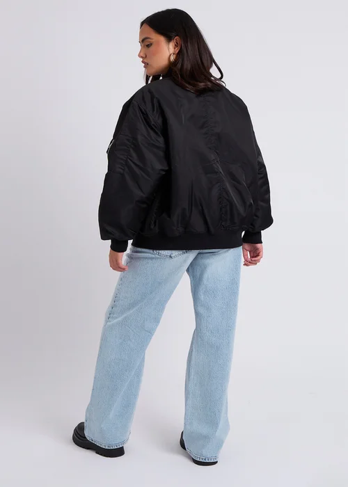 Urban Bliss Black Oversized Bomber - 8 Image 2