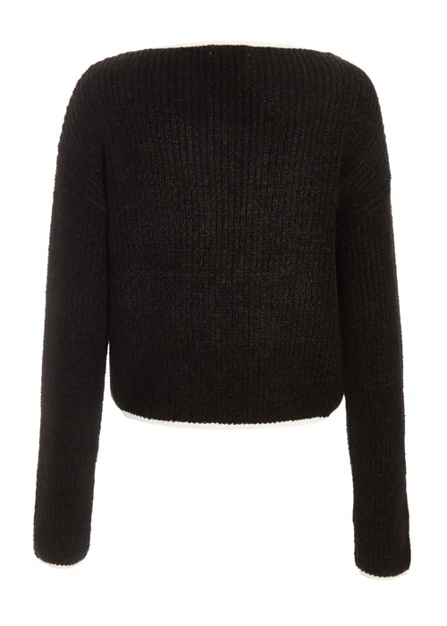 Quiz Black Knit Tie Front Cardigan - S Image 5