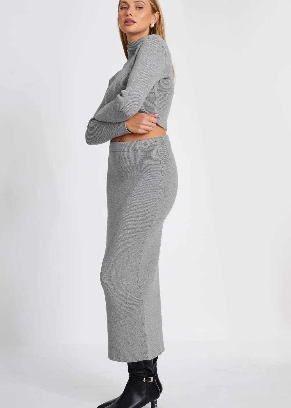Quiz Grey Knit Turtle Neck Jumper - S Image 3