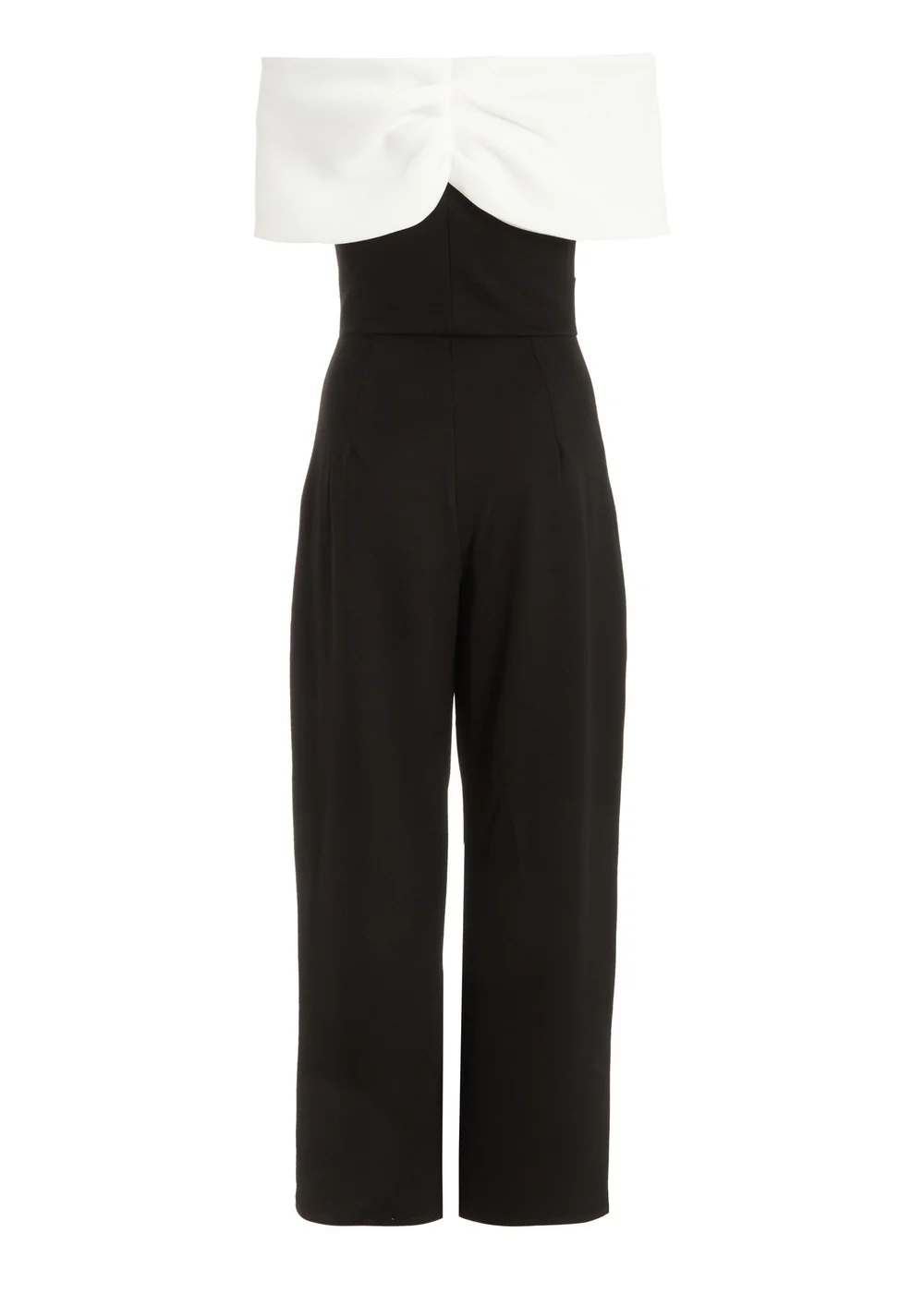 Quiz Black Petite Contrast Bardot Palazzo Jumpsuit - Size 6 Image 5