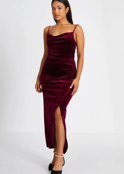 Quiz Red Petite Cowl Neck Midaxi Dress - 6 Image 3